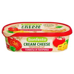 Сыр Bonfesto творожный кремчиз томаты и паприка, 140 г