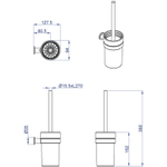 Ерш подвесной AZARIO FORNYс керамической колбой, хром (AZ-88313)