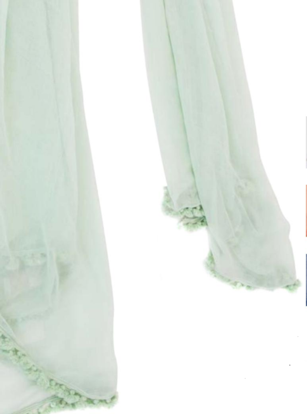 Шаль 100х200 Petrusse Pompon бирюзовая Франция