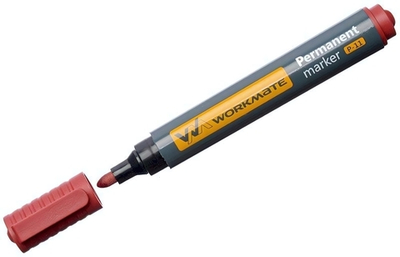 Маркер перманентный P-11 красный, пулевидный, 2-4 мм (Workmate)