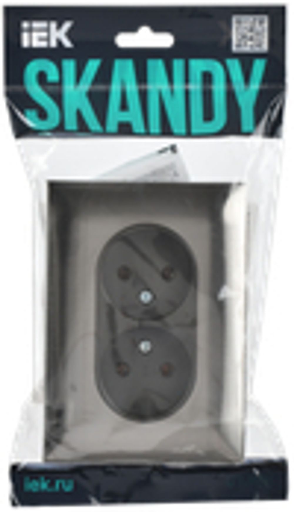 SKANDY Розетка 2-местная без заземления без защитных шторок 10А в сборе SK-R10N металл никель IEK