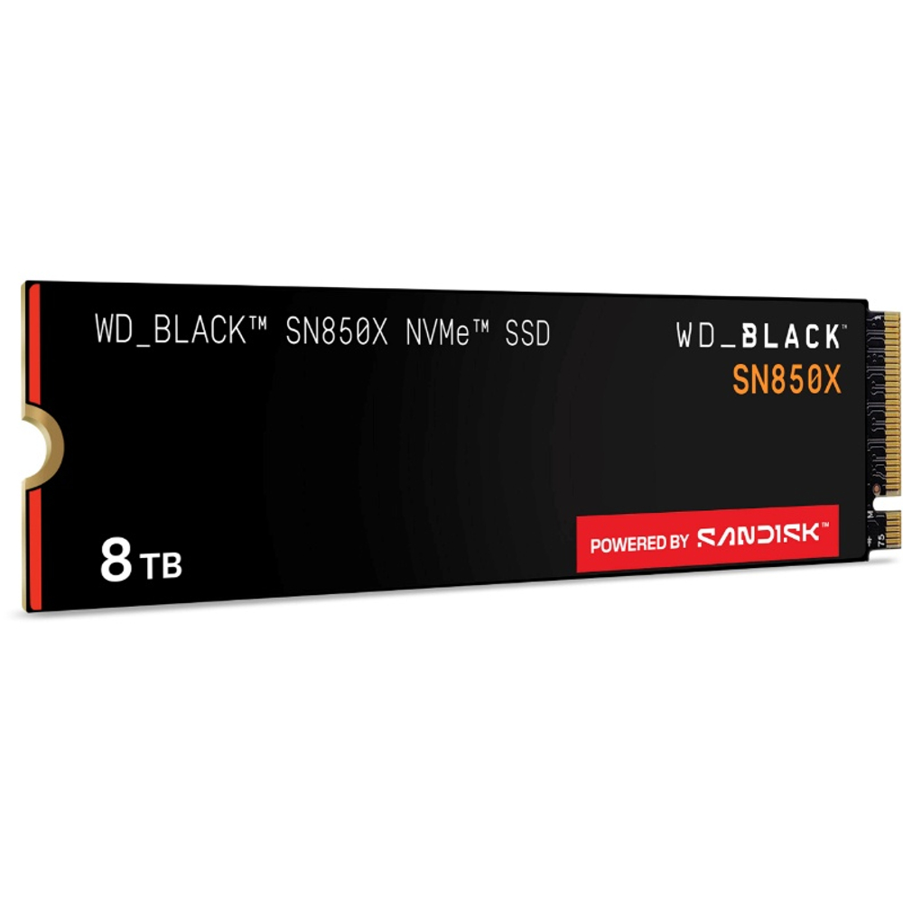 Твердотельный накопитель SSD 8Tb Western Digital Black SN850X M2.2280 PCIe 4.0, 7200MBs/6600MBs, TBW 4800