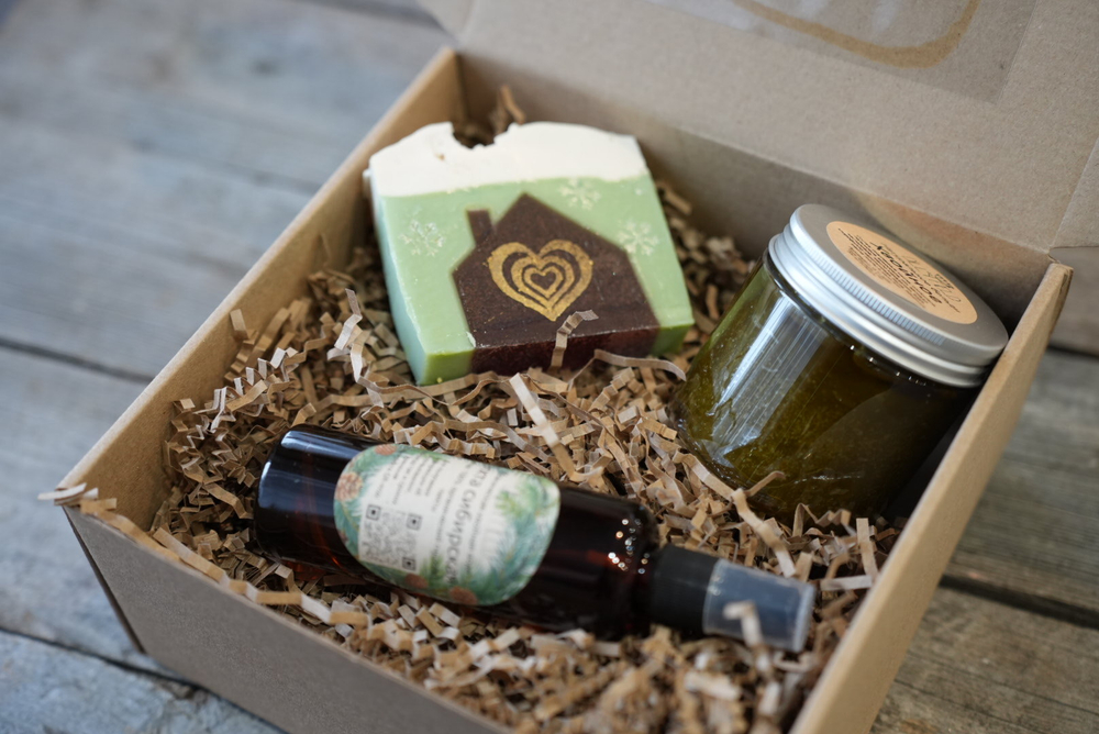 Коробочка "Домик в хвойном лесу" - большая