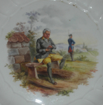 Тарелка. Фарфор. Солдат. Сцена с прусскими солдатами. Мeissen. Германия