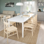 Раздвижной обеденный стол - IKEA STRANDTORP, 150/260х95х75 см, СТРАНДТОРП ИКЕА, белый