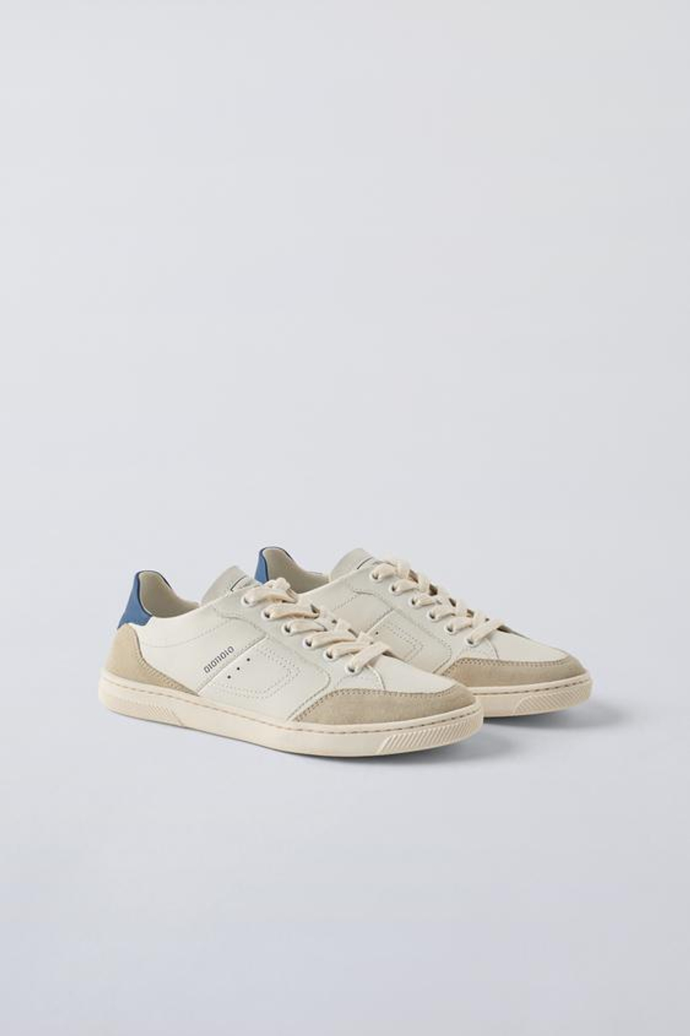 ZARA КОЖАНЫЕ КРОССОВКИ, БЕЛЫЙ