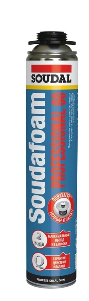 Пена монтажная Soudal  Professional 750мл 60л  профи всесезонная (от -10С до +25С) 115002