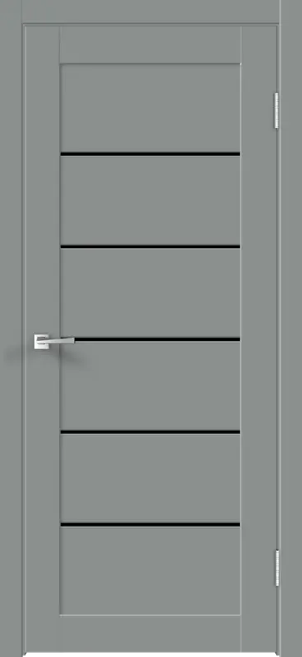 Межкомнатная дверь LINEA 1 Серый агат (Чёрное стекло)