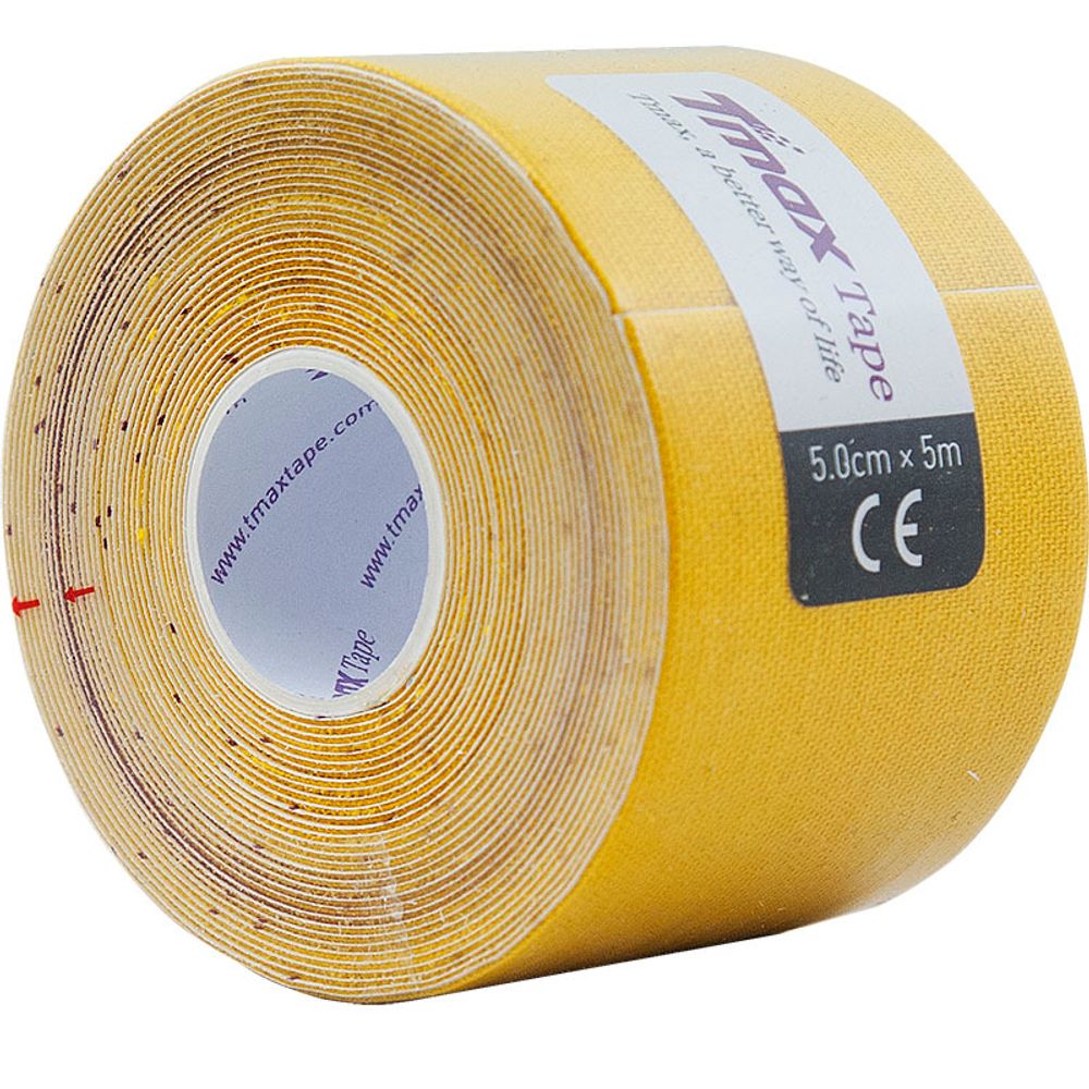 Тейп кинезиологический TMAX Extra Sticky 5 см x 5 м, 423174, желтый