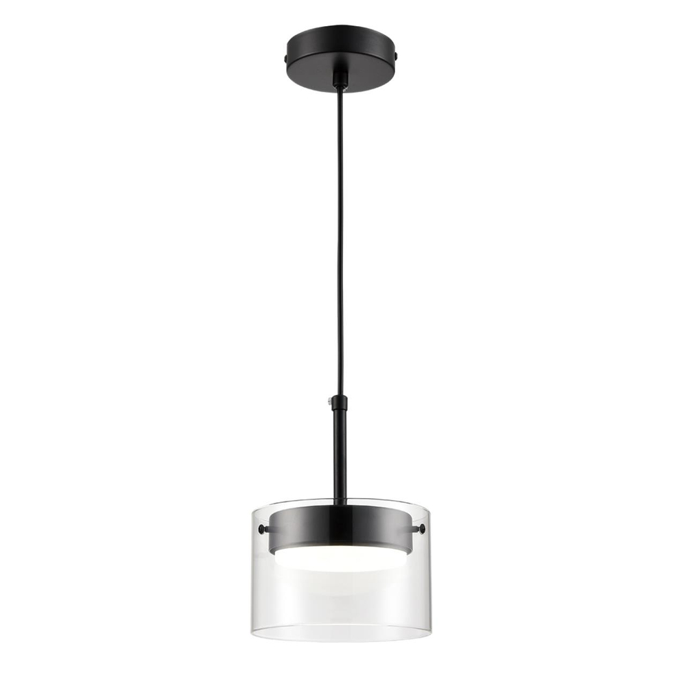 8232/1 COMFI LN26 230 черный/прозрачный, металл/стекло Подвес LED GX70 1*10W 220V NATALINA