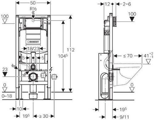 Инсталляция для подвесного унитаза Geberit Duofix UP320 111.380.00.5