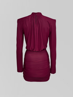 Платье Agdali Brand 1045 однотонное с драпировкой и объемными плечами