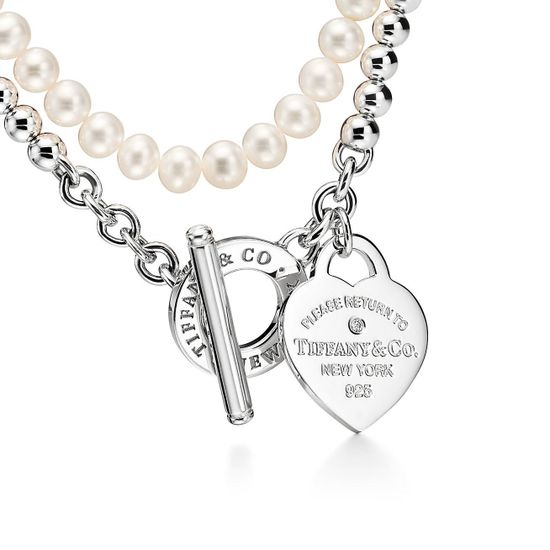 Колье Tiffany & Co. в серебре, с жемчугом и бриллиантом