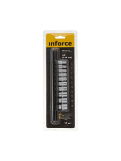 Набор торцевых безударных головок Inforce (10 шт; 5-14 мм; 1/4) 11-01-256