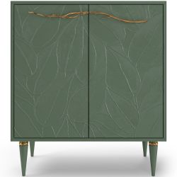 Комод Арт Колор leaves Классик Голд с 2 полками Зеленый нефрит