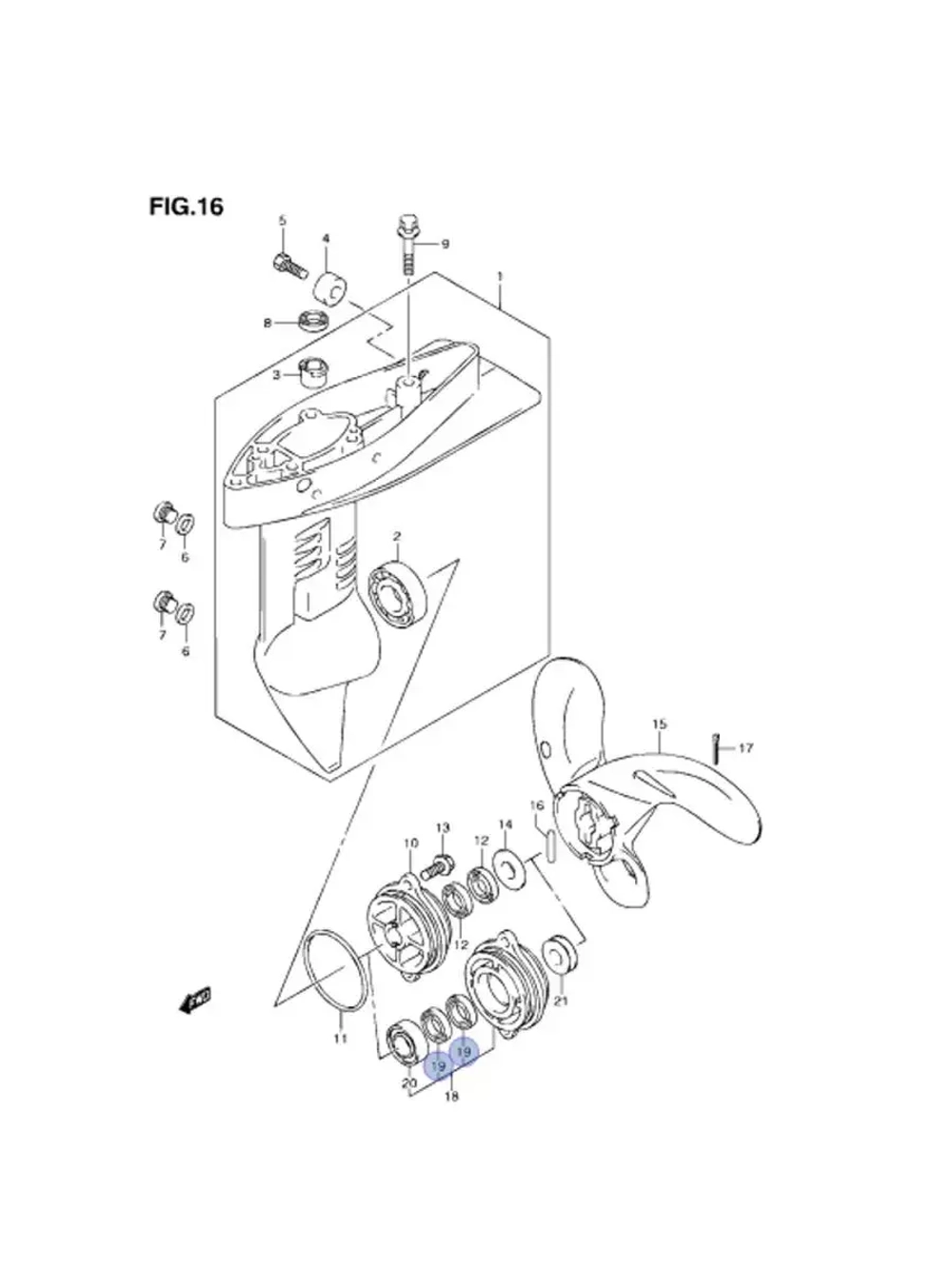 Сальник редуктора для лодочного мотора DF2.5