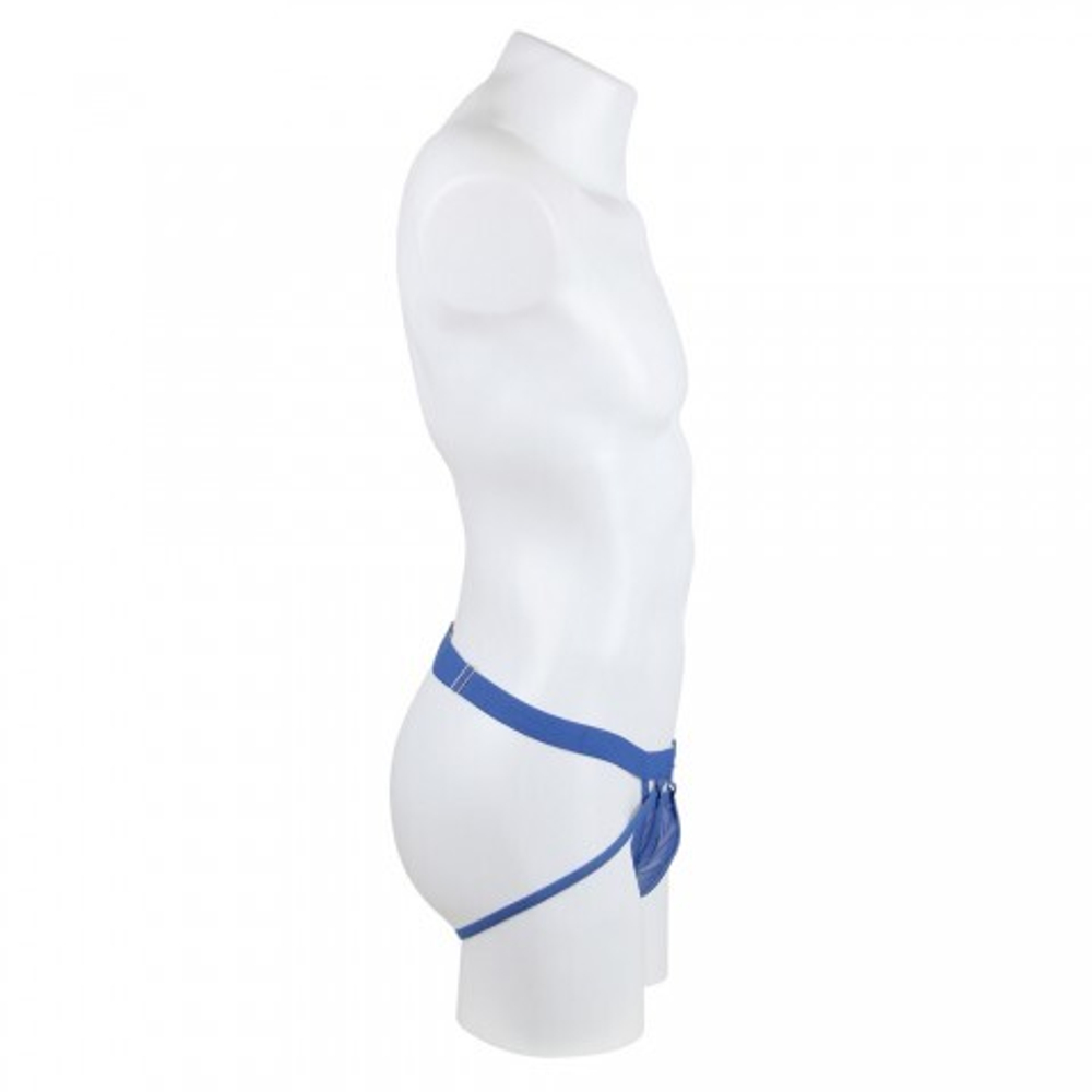 Мужские сексуальные трусики на ремешках синие (S)