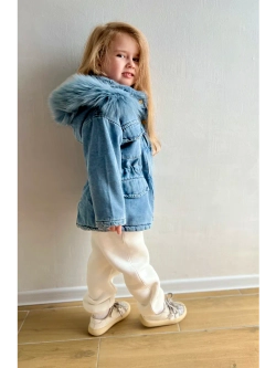 Парка джинсовая с искусственным мехом