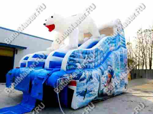 Надувная водная горка для бассейна «Мишка на севере», 8*4*5,5 м