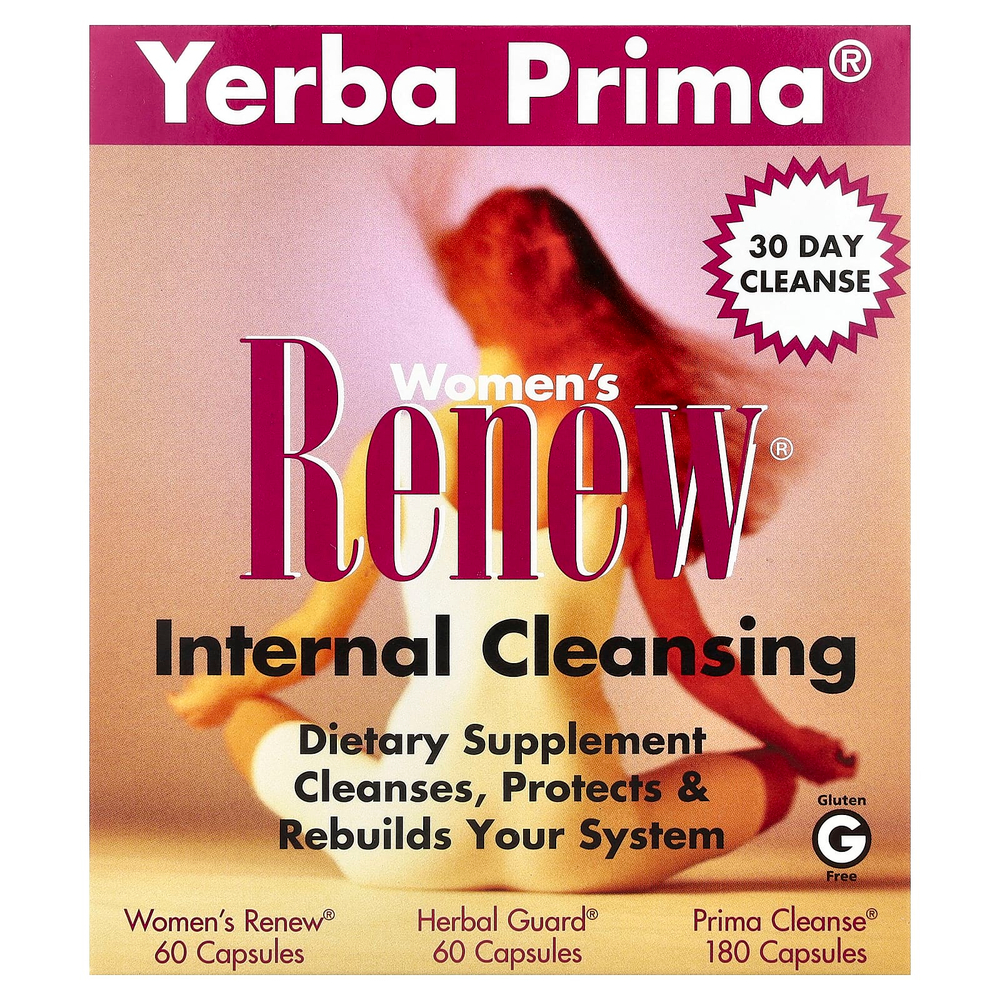 Yerba Prima, Renew® для женщин, средство для внутреннего очищения, из 3 частей, 300 капсул