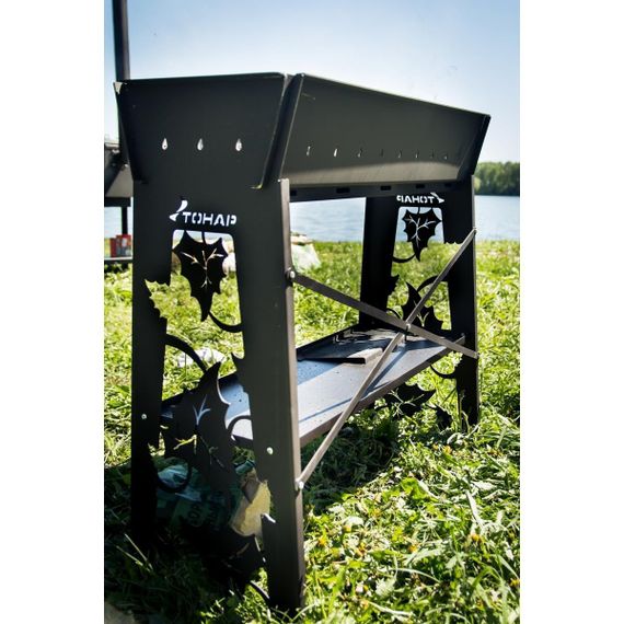 Мангал стационарный Тонар Гефест Премиум 3мм 895х370х850 (термокраска)