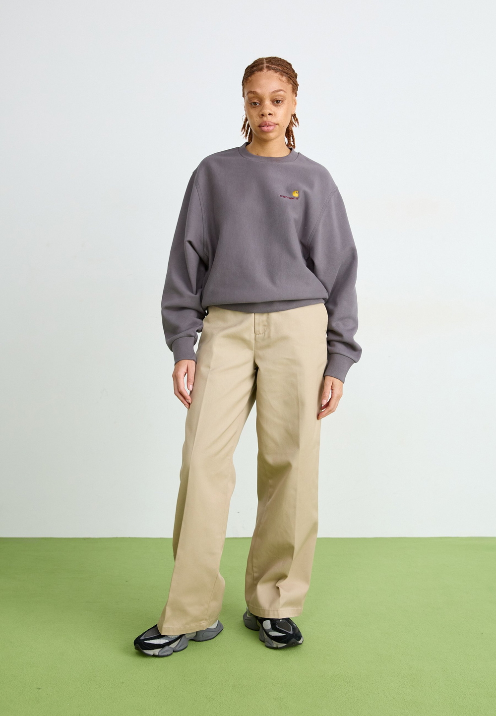 Carhartt WIP OMAK - Тканевые брюки - стена промыта/молоко