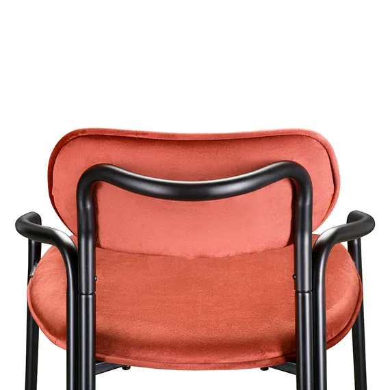 Полубарный стул Ror, Round, темно-красный велюр