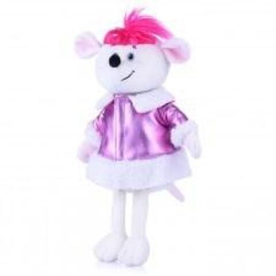 Мышка Аллочка в дубленке, 21 см.