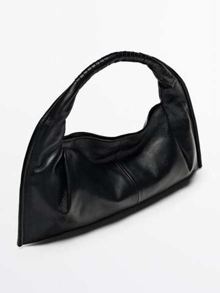 Massimo Dutti Сумка из кожи наппа, черный