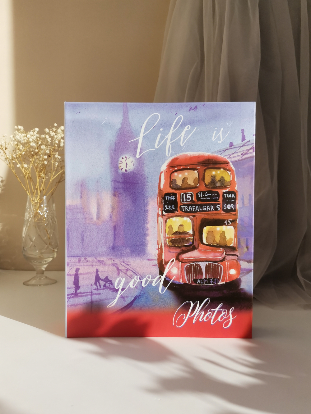 Фотоальбом на 200 фото 10х15 см, пластик. листы watercolor travel Лондон