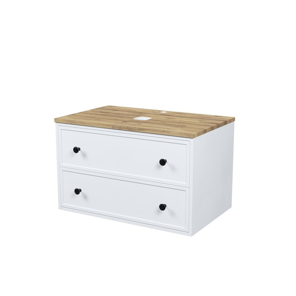 Тумба подвесная IDDIS Torr, со столешницей, 80 см, белый матовый, TOR80WBi95K