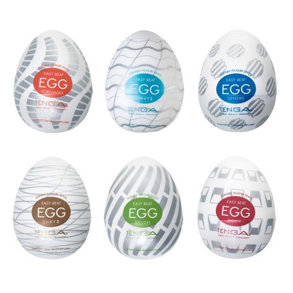 Набор из 6 мастурбаторов с различным рельефом Tenga EGG III EGG-VP003