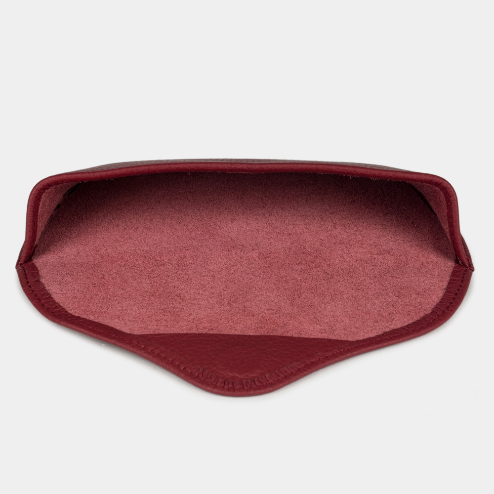 Футляр для очков Soleil из кожи теленка, вишневого цвета