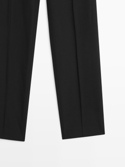 Massimo Dutti Креповые костюмные брюки, черный