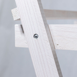 Подставка для цветов и декора напольная 3 полки из массива сосны Флорэль, деревянная этажерка для цветов на подоконник в стиле рустик, белая