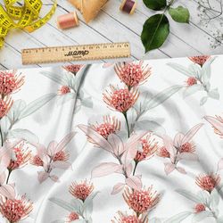 Ткань лен очаровательный фантастический цветок