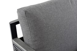 "Сан Ремо" кресло плетеное из роупа садовое, каркас алюминий темно-серый, роуп серый, ткань серая