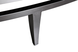 Комод округлый с дверцами 97x41x182см Garda Decor серебристый