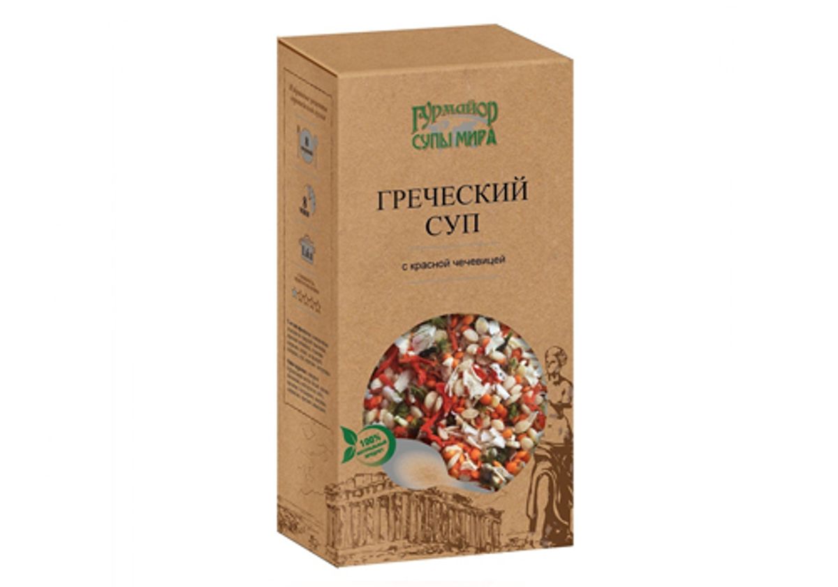 Греческий суп с красной чечевицей Гурмайор, 210г