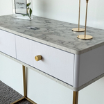 Туалетный столик консоль ROYAL 5311 эко (Мрамор Каррара-Золото-р.золото)