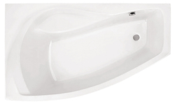 Ванна акриловая асимметричная "Майорка XL" 160х95 левосторонняя белая с г/м "Базовая Плюс" Santek