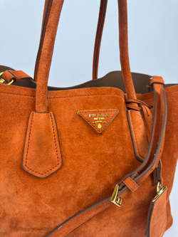 Сумка Prada Orange Suede Medium Double Handle Tote
