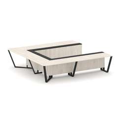 Steel Meet Стол переговорный П-образный KM-PR.B.SP-11P Денвер Светлый/Графит Глянец/Металл Черный 32