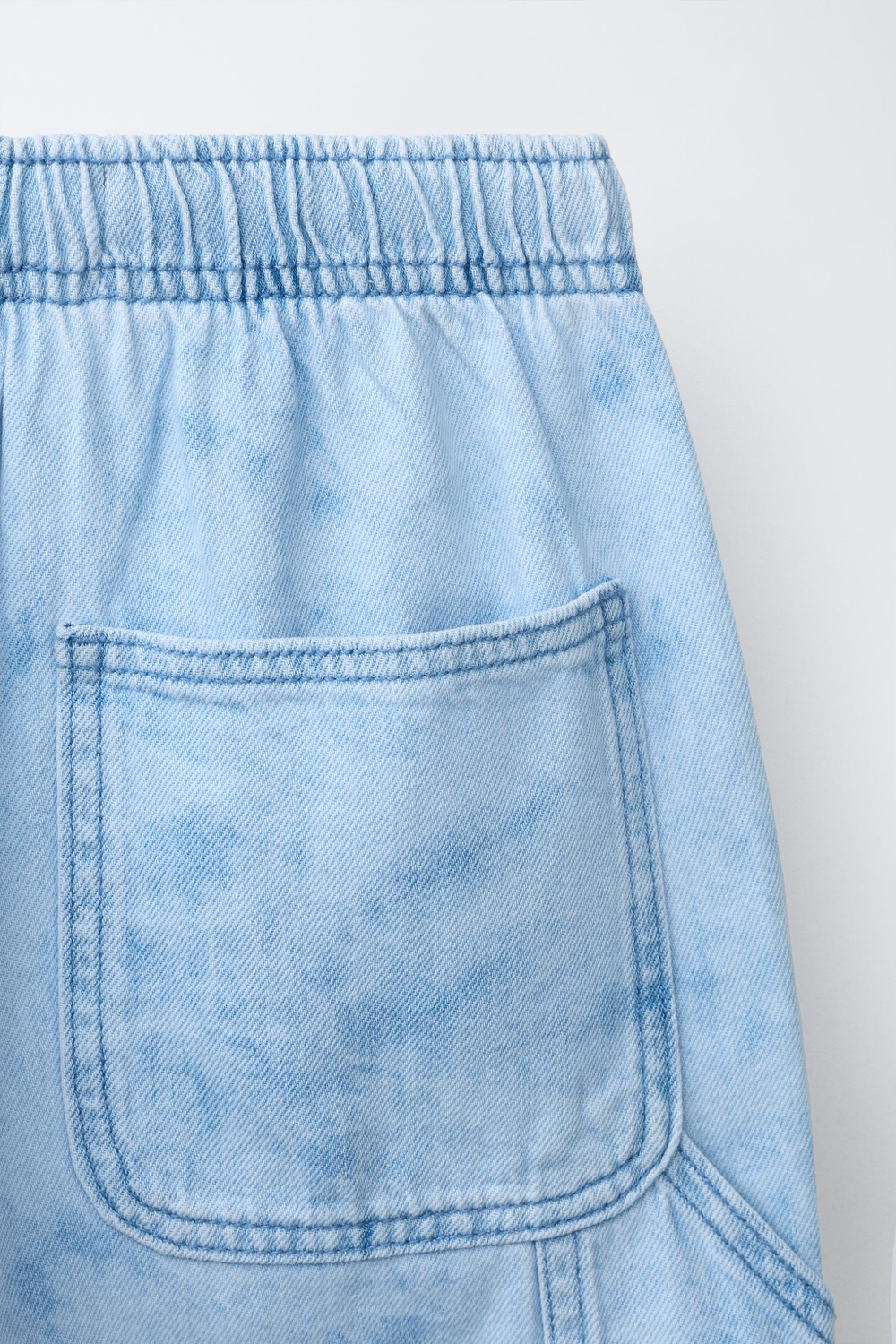 ZARA ДЖИНСОВЫЕ ШОРТЫ TIE DYE, ГОЛУБОЙ