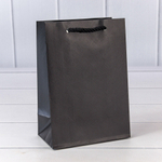 Пакет подарочный 14х20х8см "Фактура" (Черный)