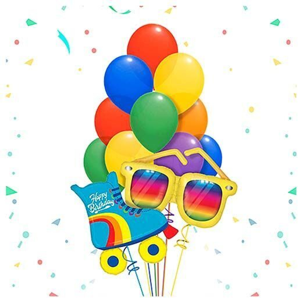 Фонтан из разноцветных шаров "Яркий летний"