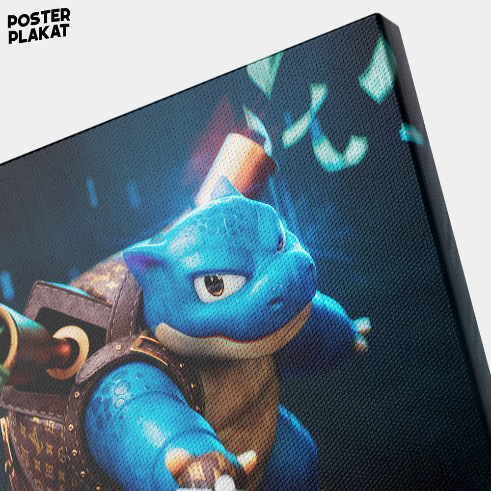 Картина для интерьера Бластойз / Kamekkusu на холсте, персонаж вселенной Pokemon, холст с печатью на подрамнике, на стену, Постер Плакат