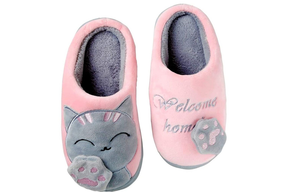 Тапочки FunFur Кот Серый 38-39 Розовый