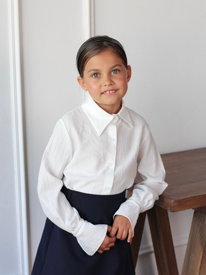 Блузка из жатой вискозы "Бланш", цвет белый