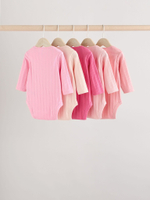 Боди с длинным рукавом для малышей Next E19-738, 5 шт., Розовый, Бежевый